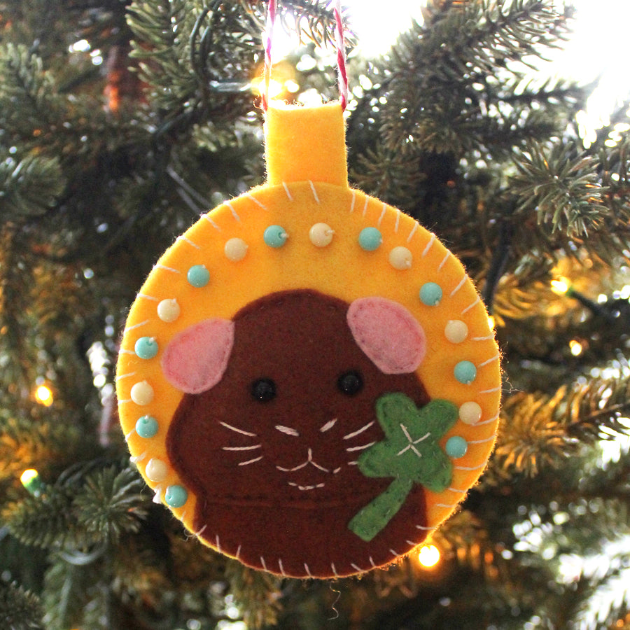 Felt Shamrock Guinea Pig Decoration