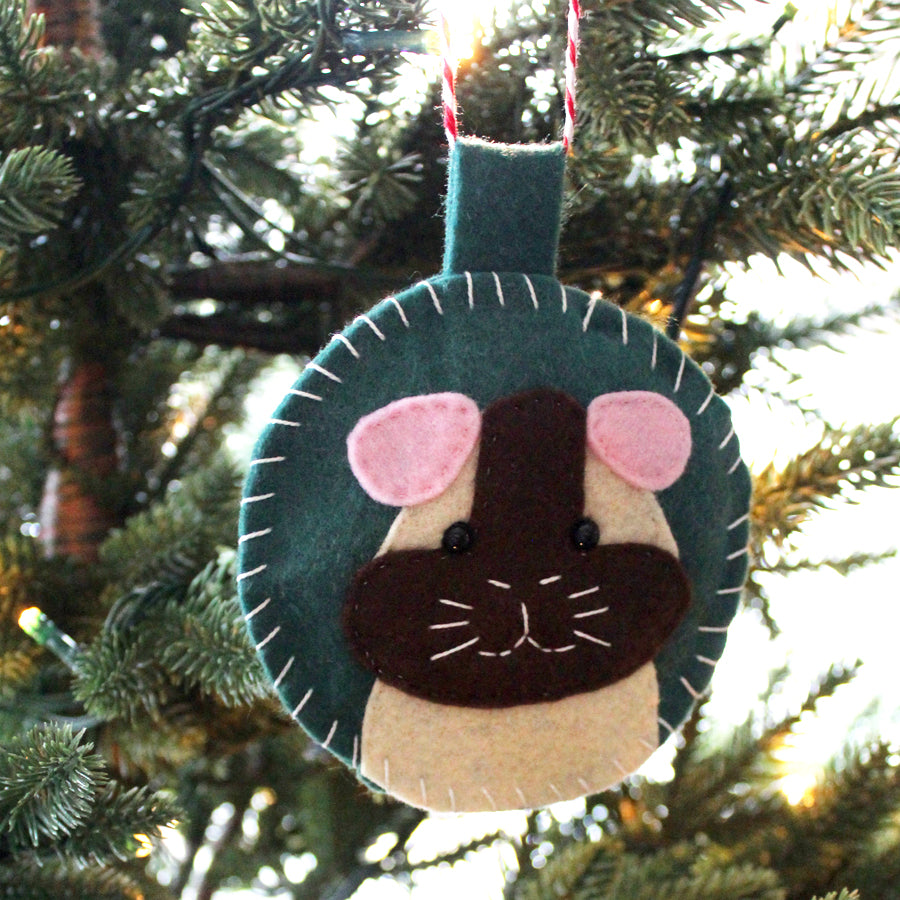 Felt Brown & Cream Guinea Pig Decoration