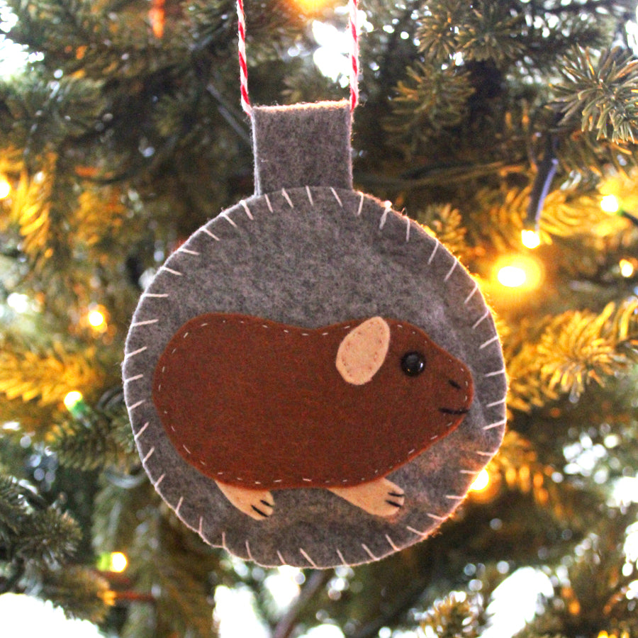 Felt Brown Guinea Pig Decoration