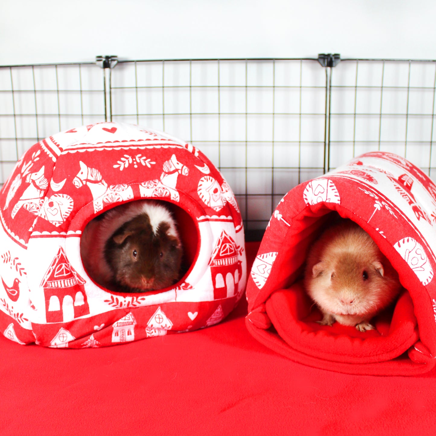 Red and White Classic Christmas Guinea Pig Accessory Bundle