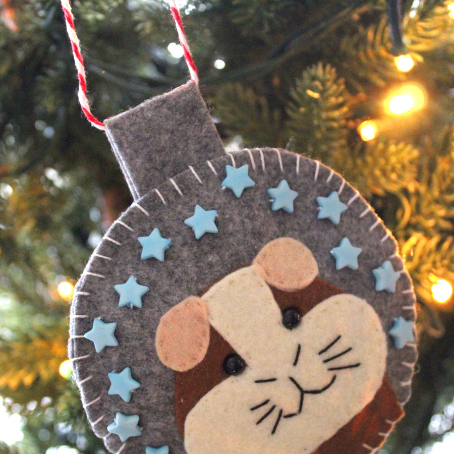 Brown & Cream Guinea Pig Felt Decoration