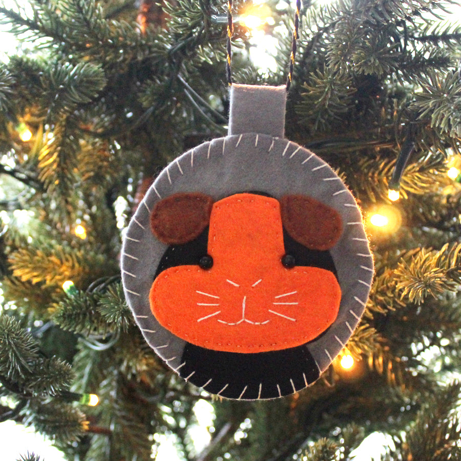 Felt Black & orange Guinea Pig Decoration