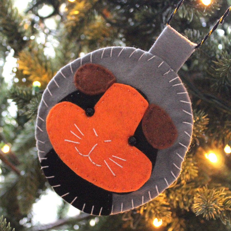 Felt Black & orange Guinea Pig Decoration