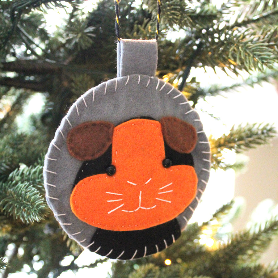Felt Black & orange Guinea Pig Decoration