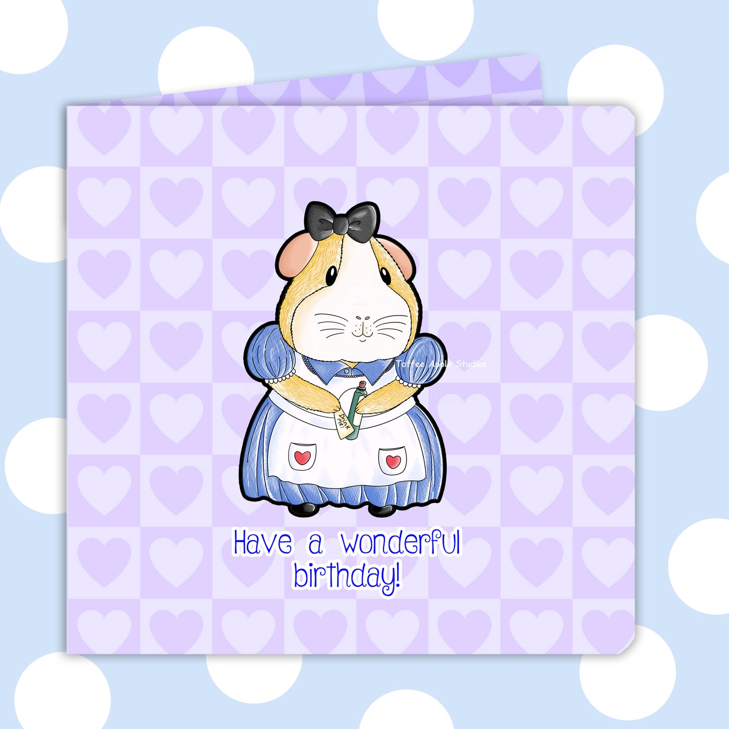 Alice In Piggy Land - Guinea Pig Birthday Card