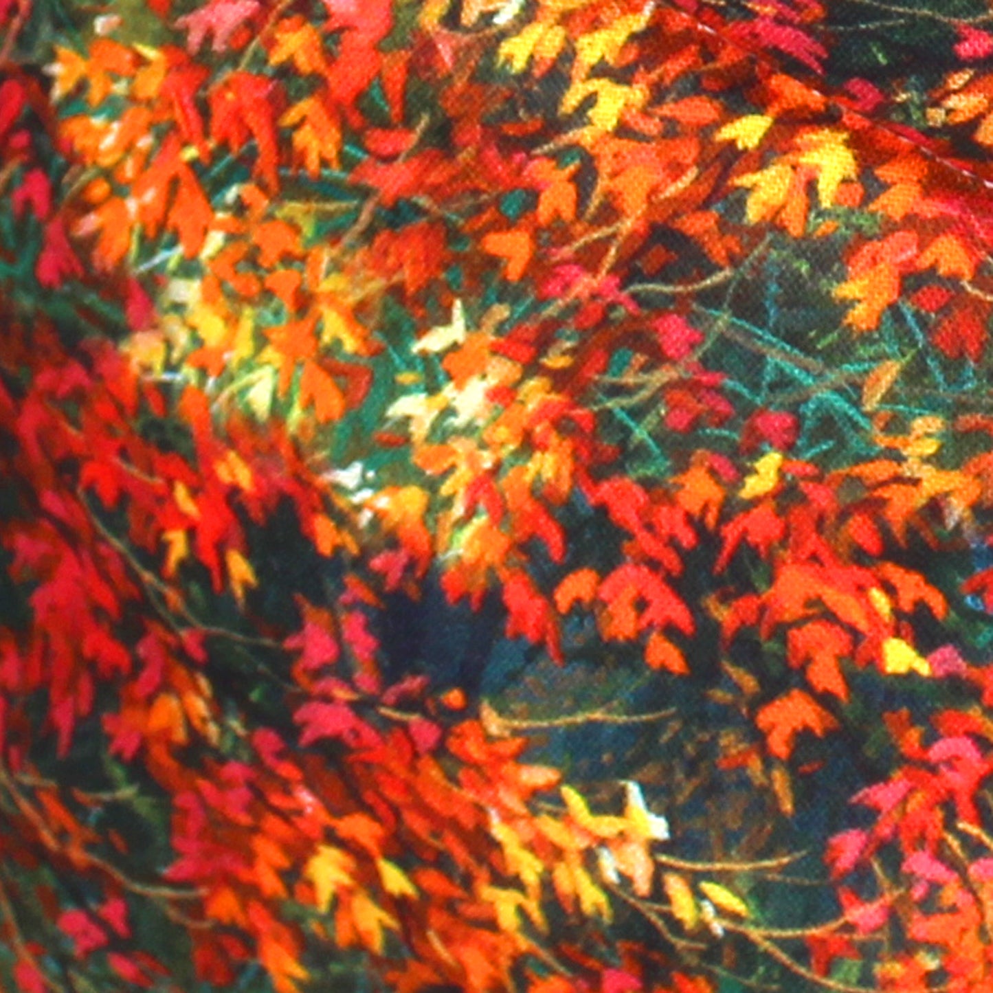 Autumn Leaves Bed for Guinea Pigs, close up of cotton print