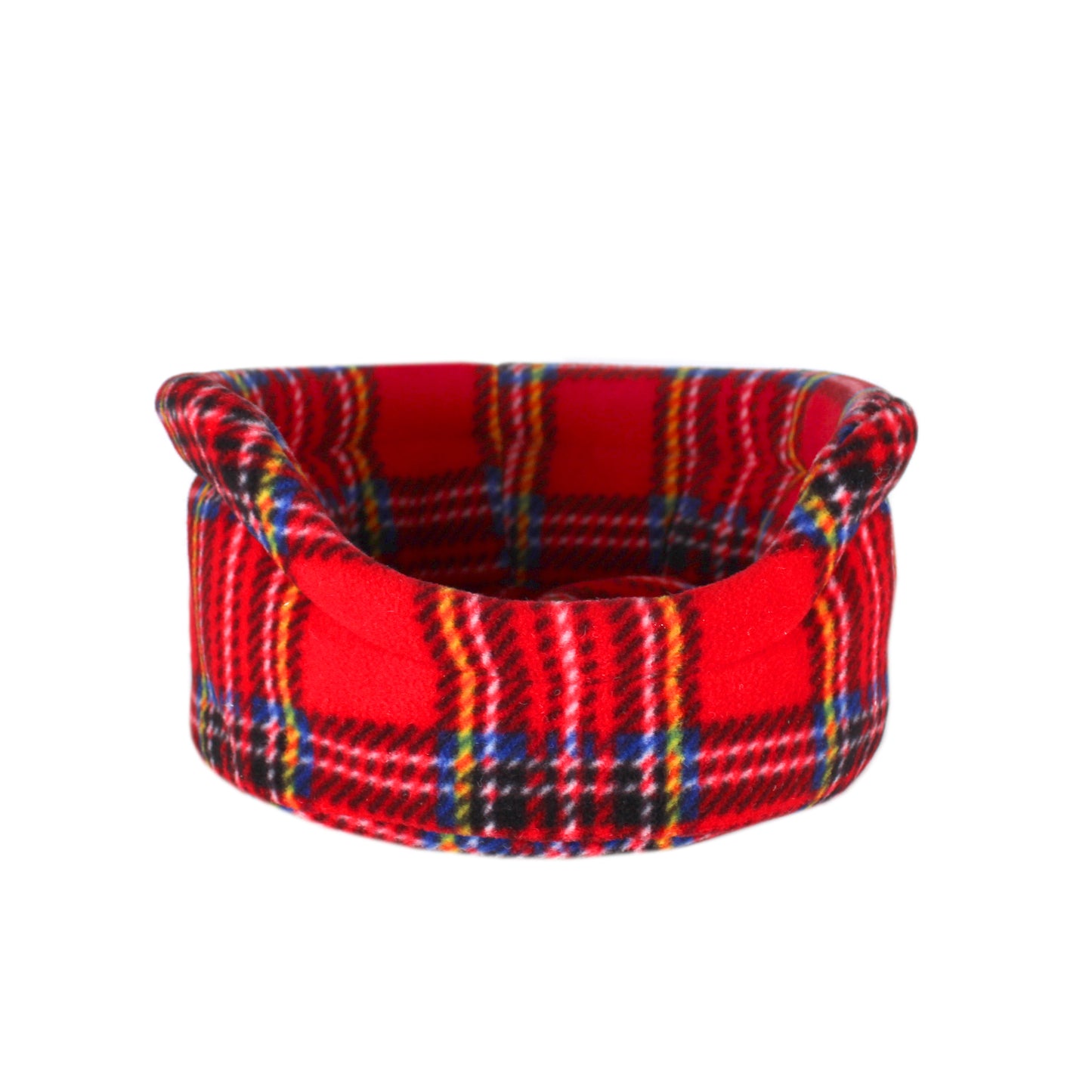 Red Tartan Guinea Pig Cuddle Cup, front view empty