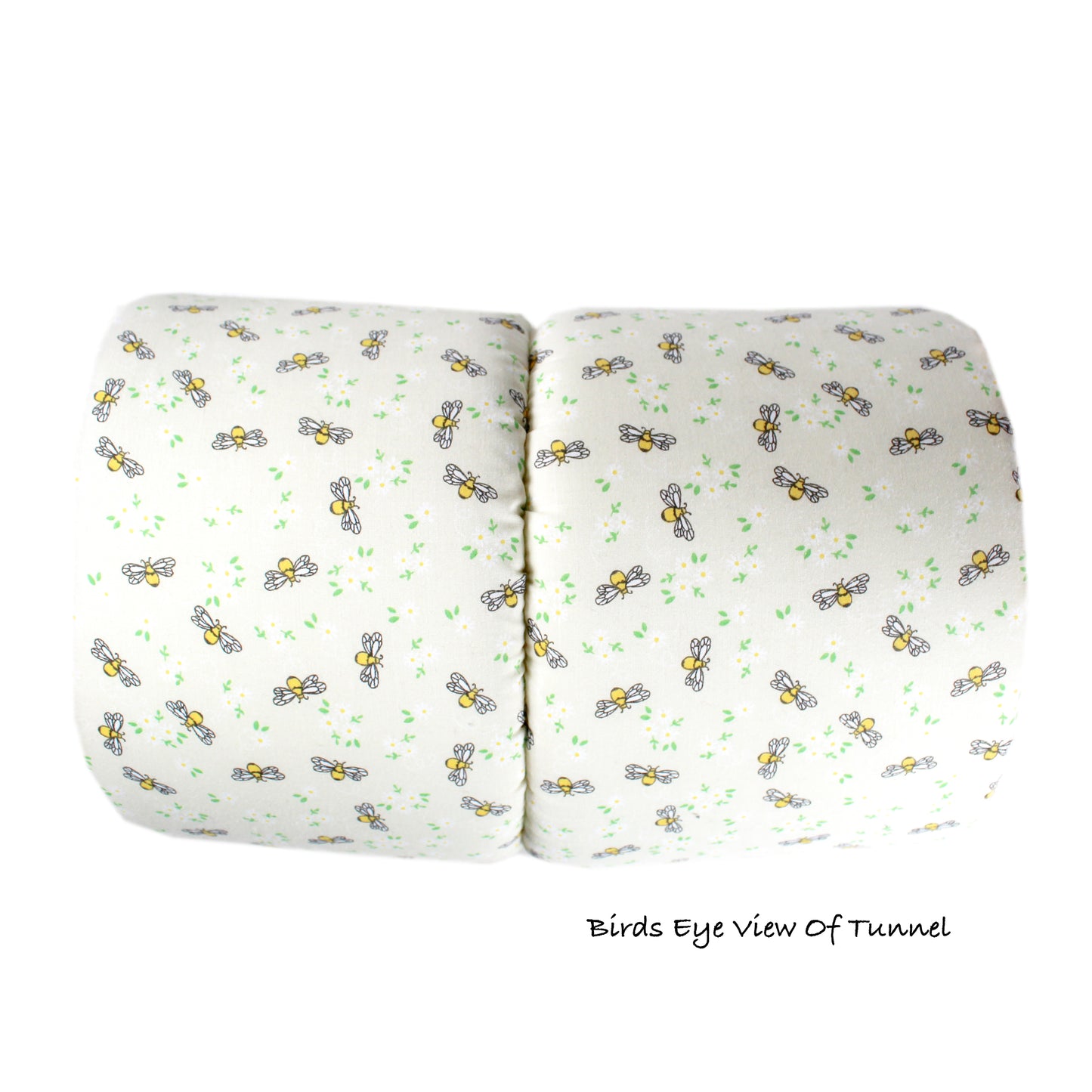 Yellow Bee Guinea Pig Accessory Set, overhead view of the squish tunnel for guinea pigs