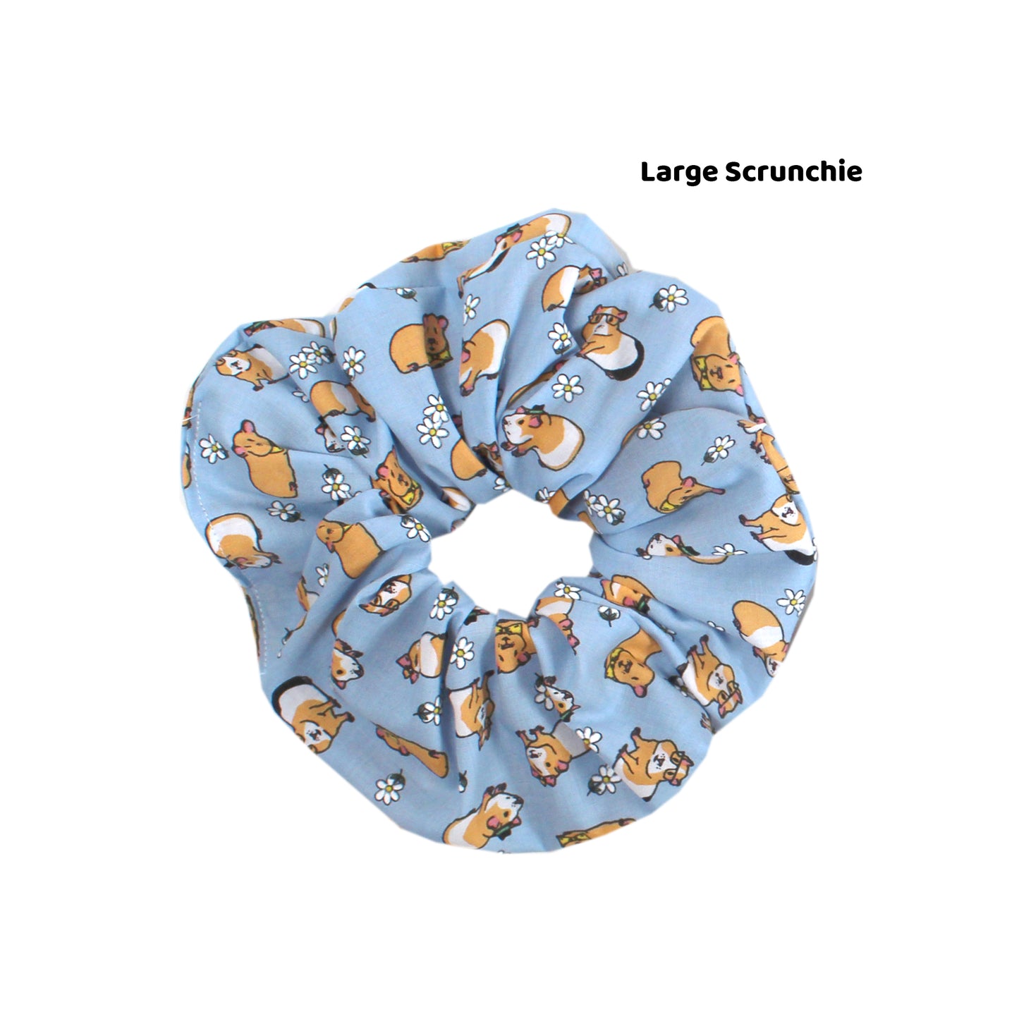 Baby Blue Guinea Pig Hair Scrunchie - Large Or Regular Scrunchie