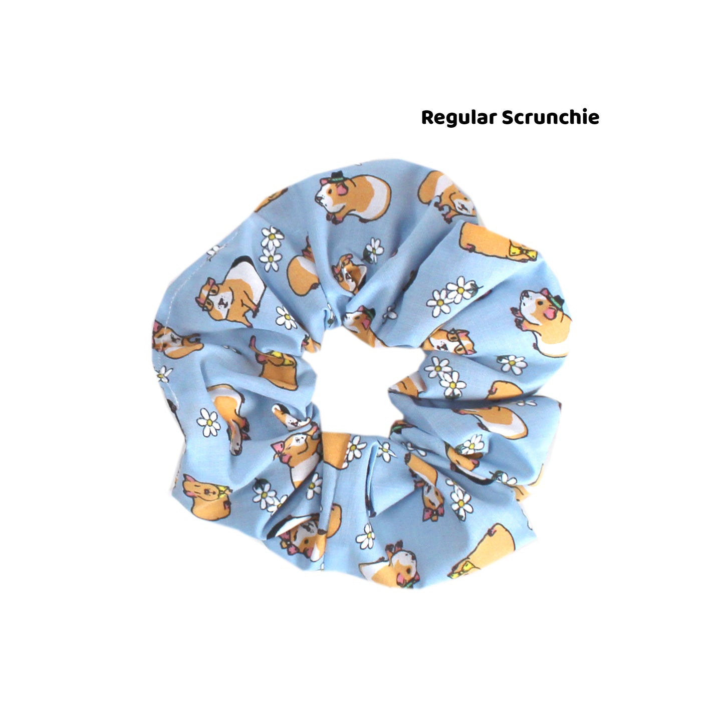 Baby Blue Guinea Pig Hair Scrunchie - Large Or Regular Scrunchie