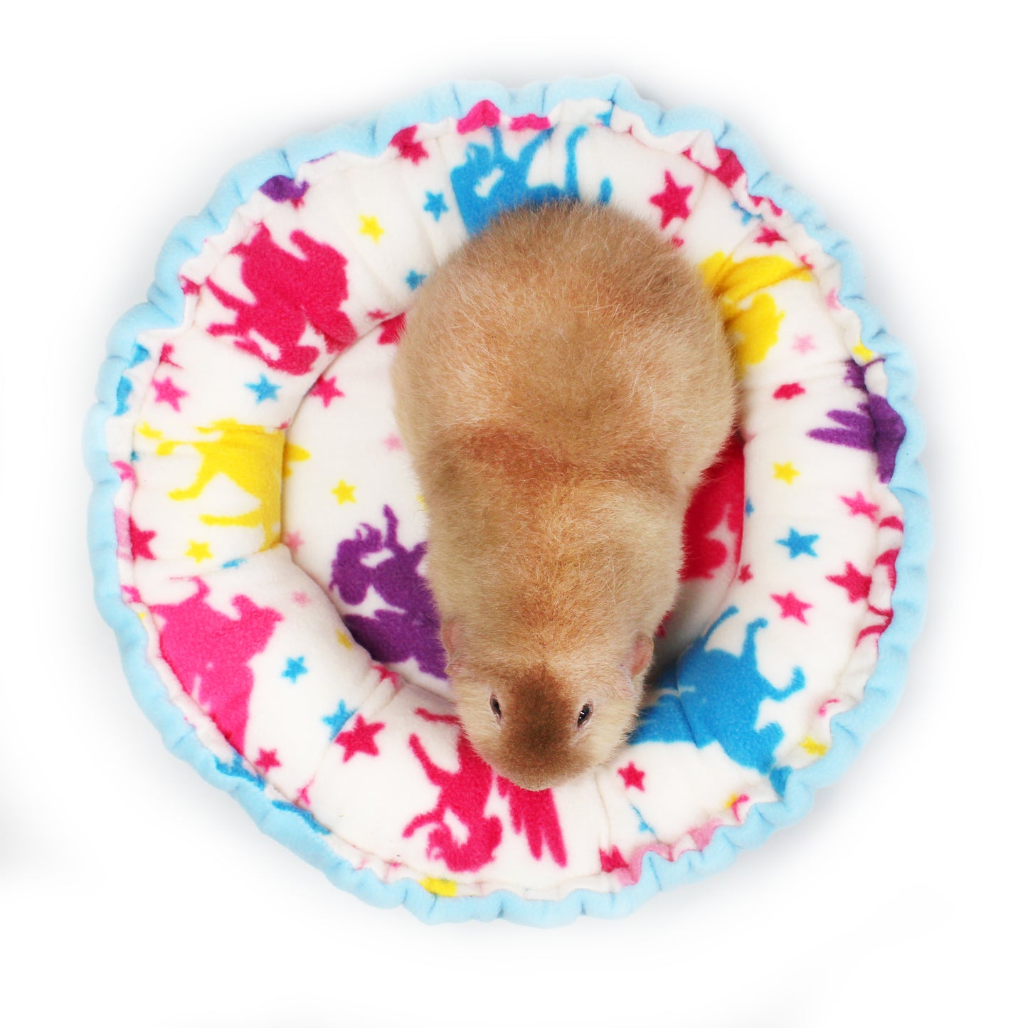 Blue Unicorn Doughnut Bed for Guinea Pigs
