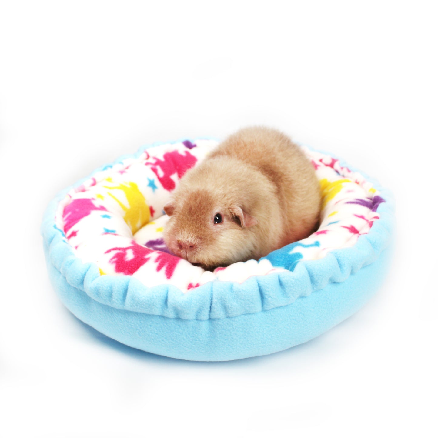 Blue Unicorn Doughnut Bed for Guinea Pigs
