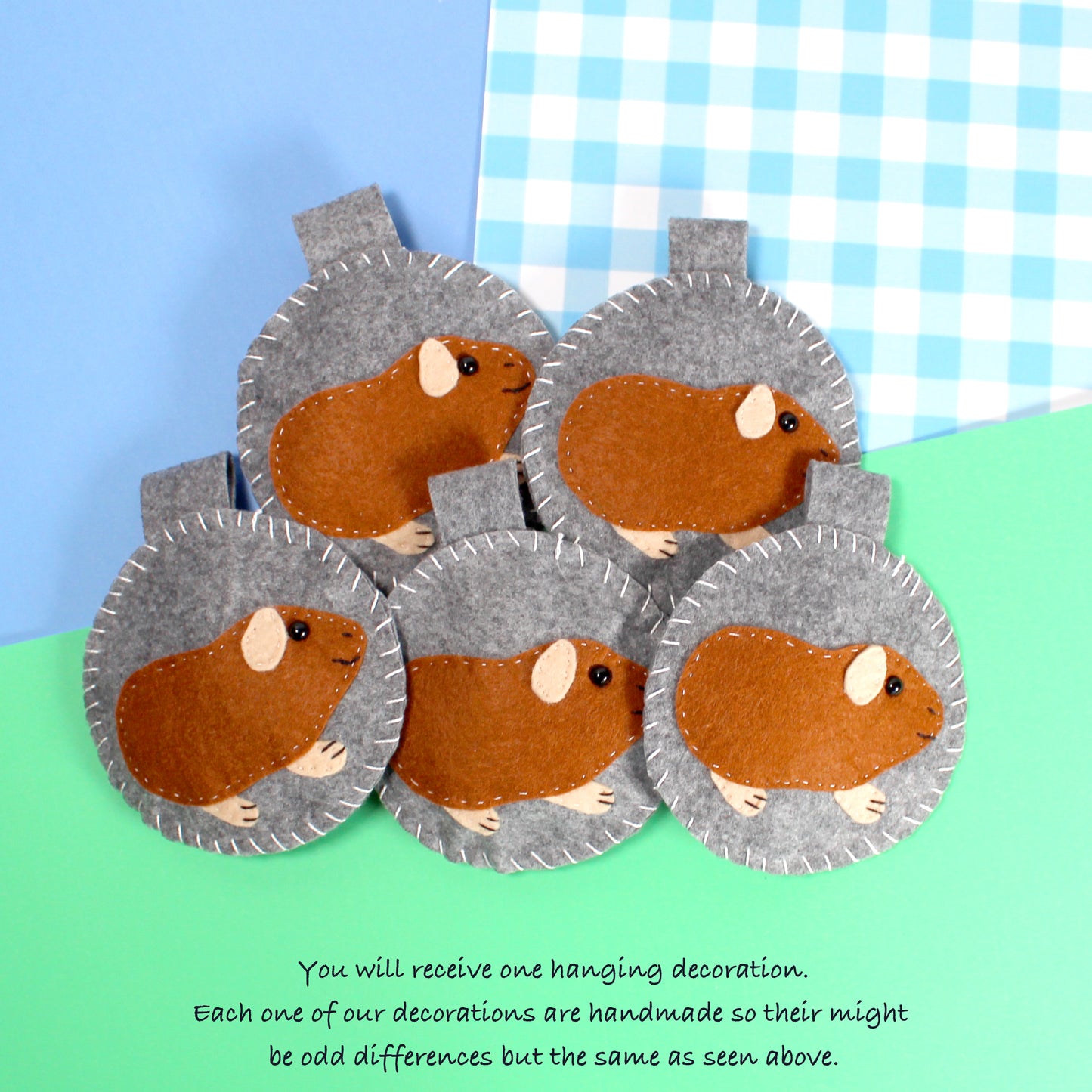 Felt Brown Guinea Pig Decoration