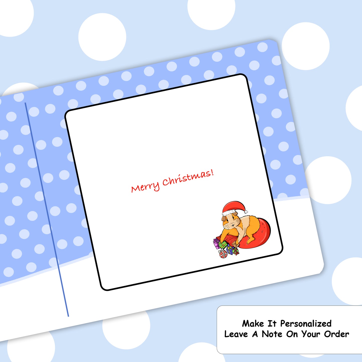 Father Christmas Guinea Pig Greetings Card