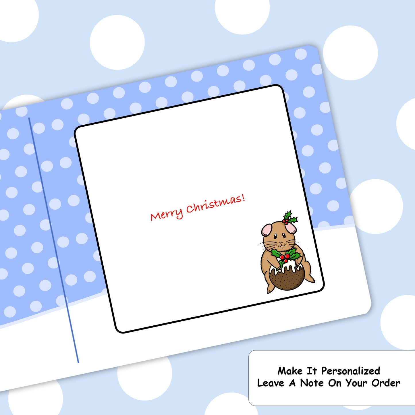 Pudding The Guinea Pig - Merry Christmas Card