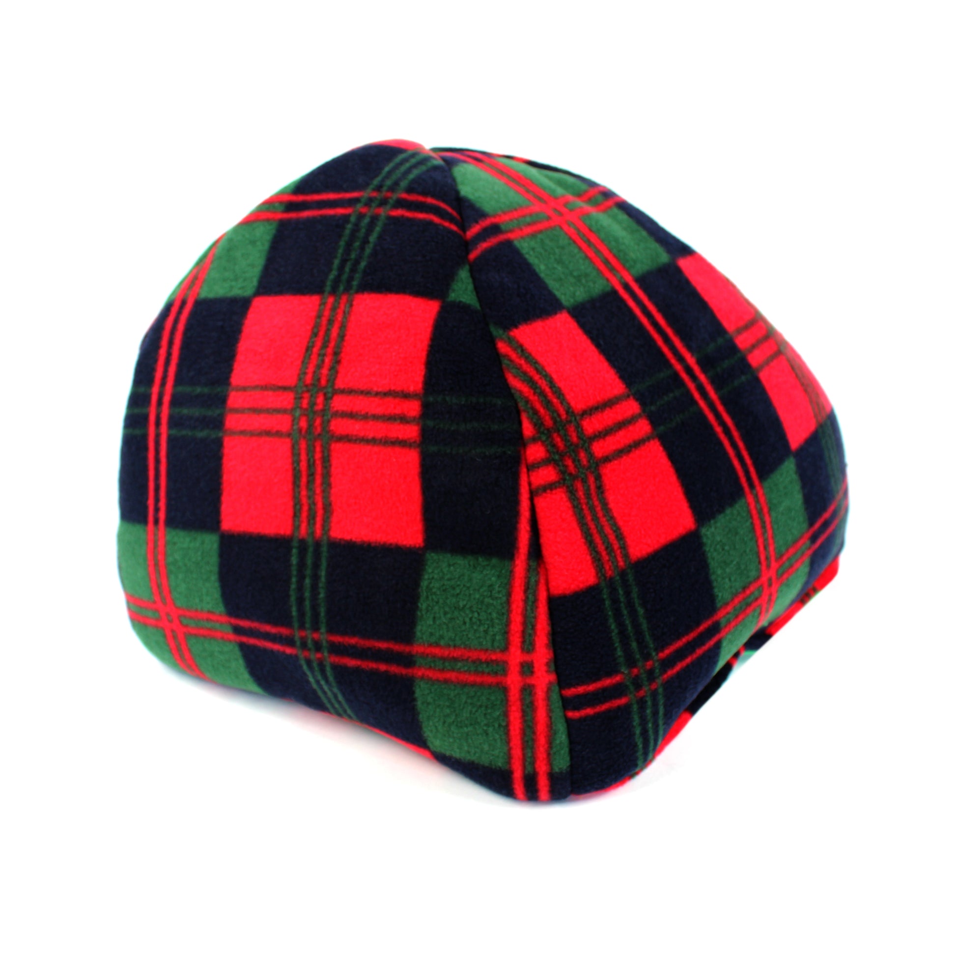 Plaid patterned hidey hut on a white background