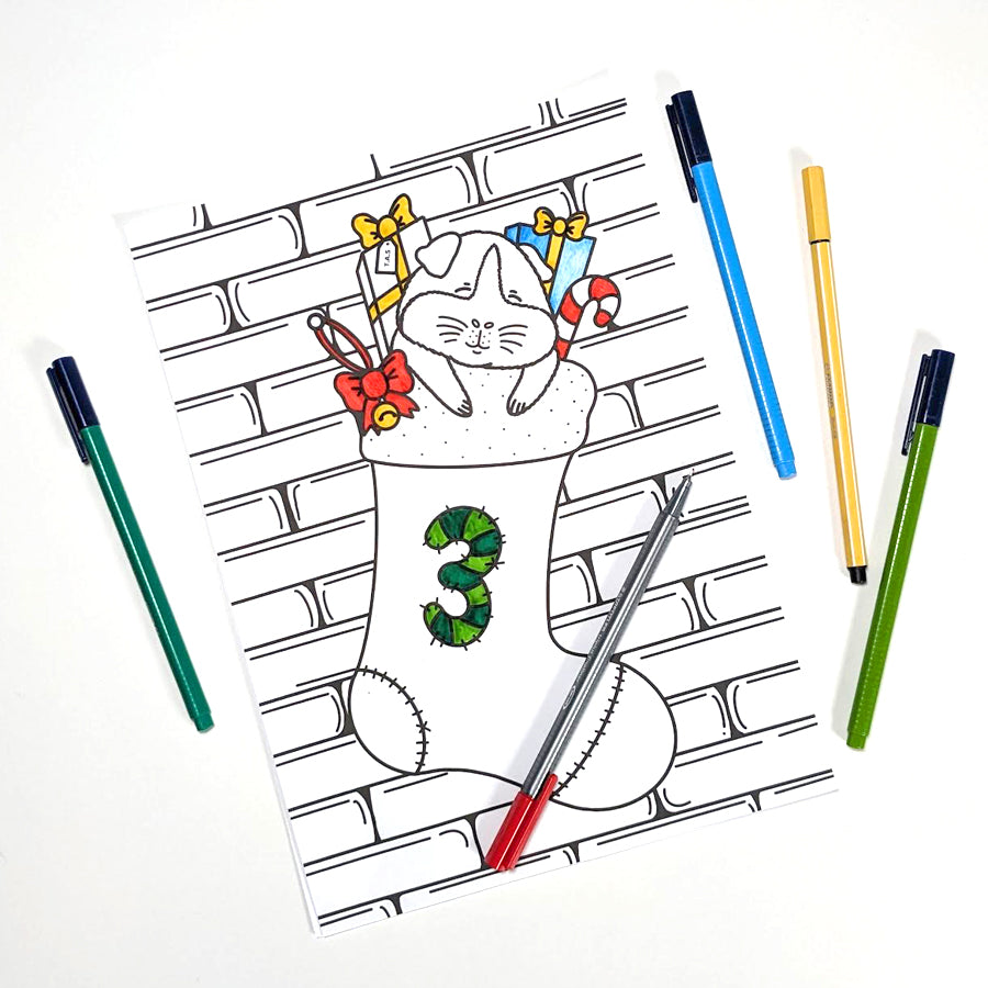 Printable Guinea Pig Advent Colouring Book