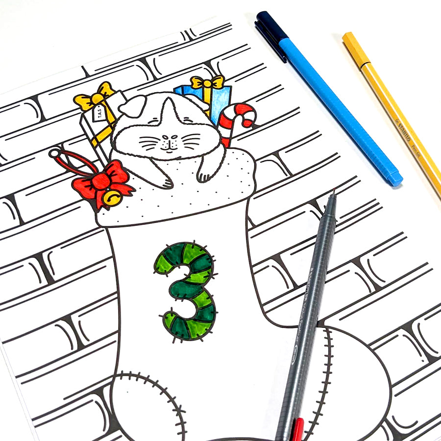 Printable Guinea Pig Advent Colouring Book