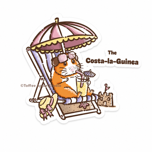 Costa-la-Guinea Clear Vinyl Guinea Pig Sticker