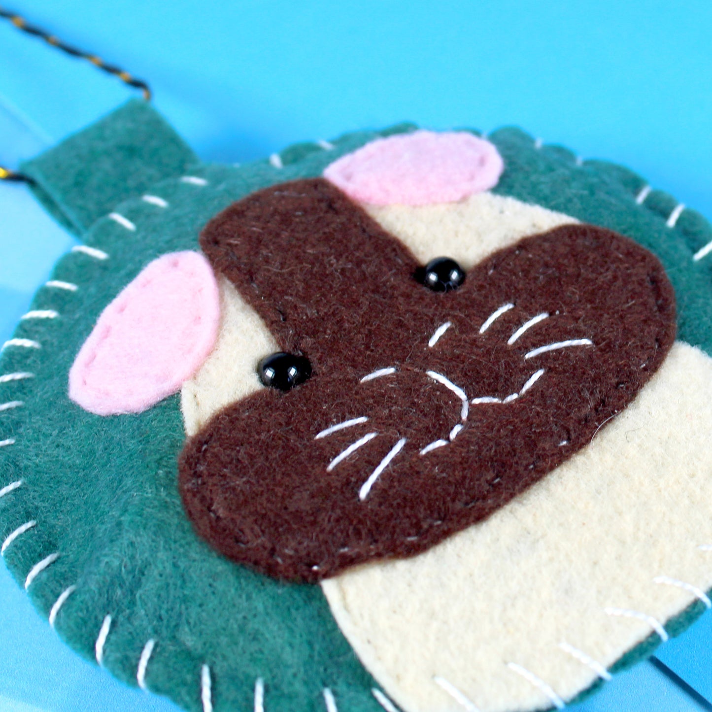 Felt Brown & Cream Guinea Pig Decoration
