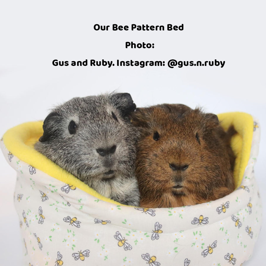 Yellow Bee Pattern Bed for Guinea Pigs