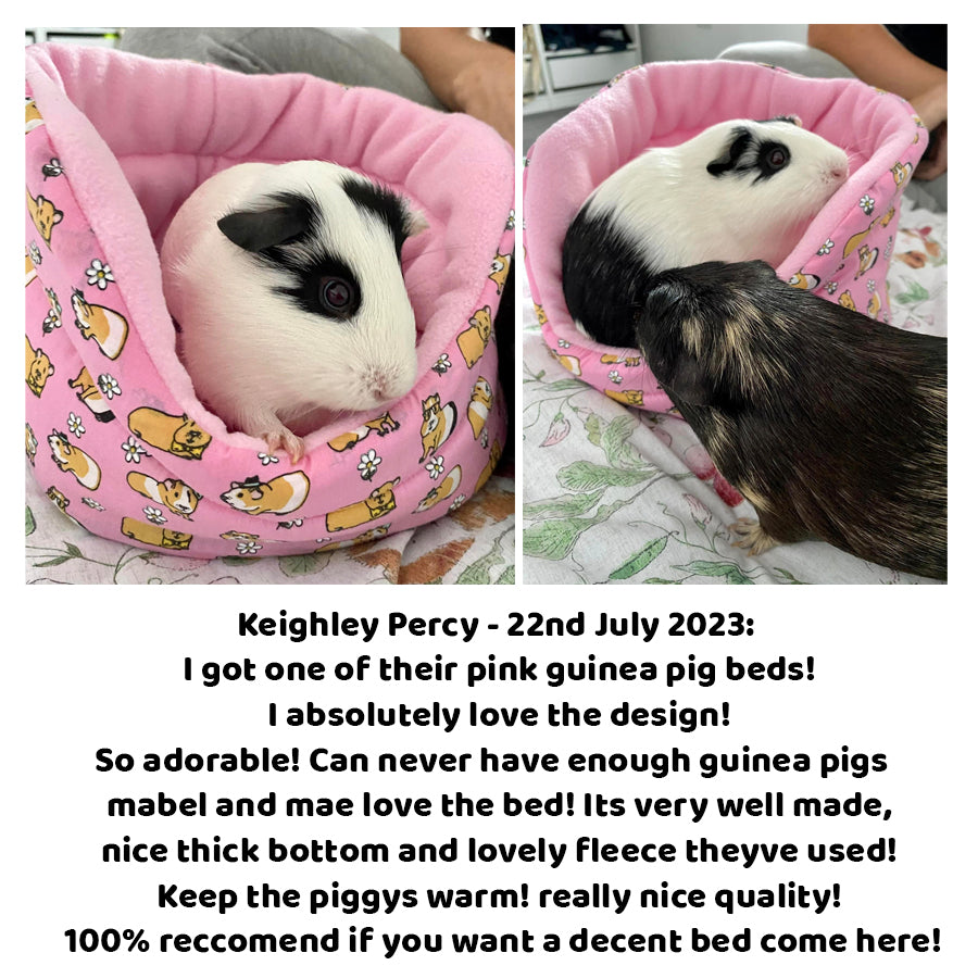 Pink Guinea Pig Pattern Bed for Guinea Pigs