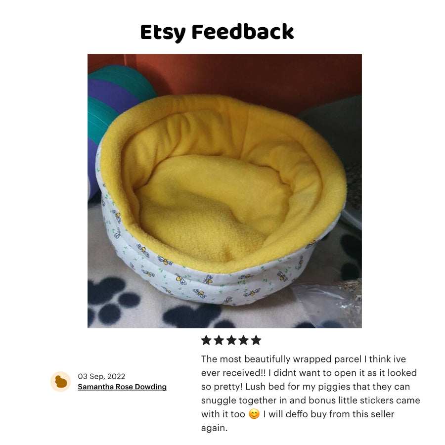 Yellow Bee Pattern Bed for Guinea Pigs