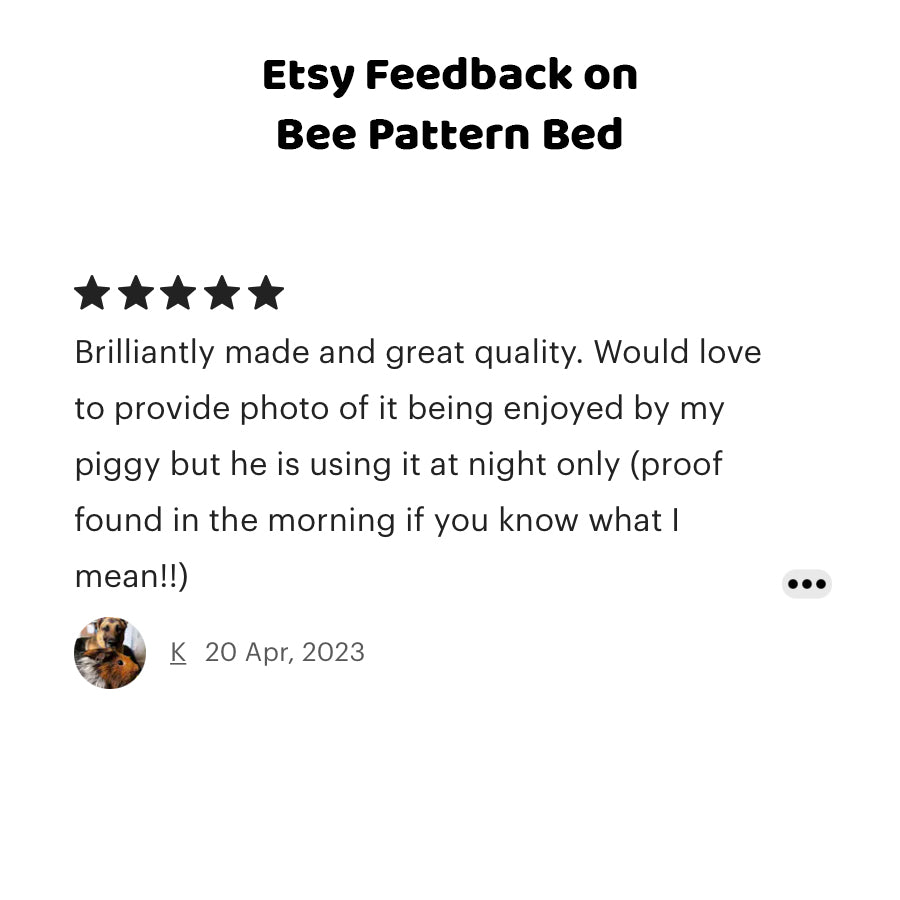 Yellow Bee Pattern Bed for Guinea Pigs