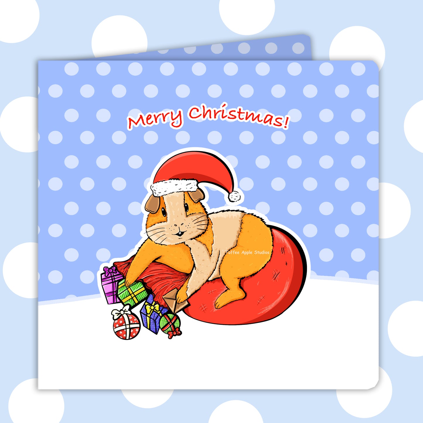 Father Christmas Guinea Pig Greetings Card