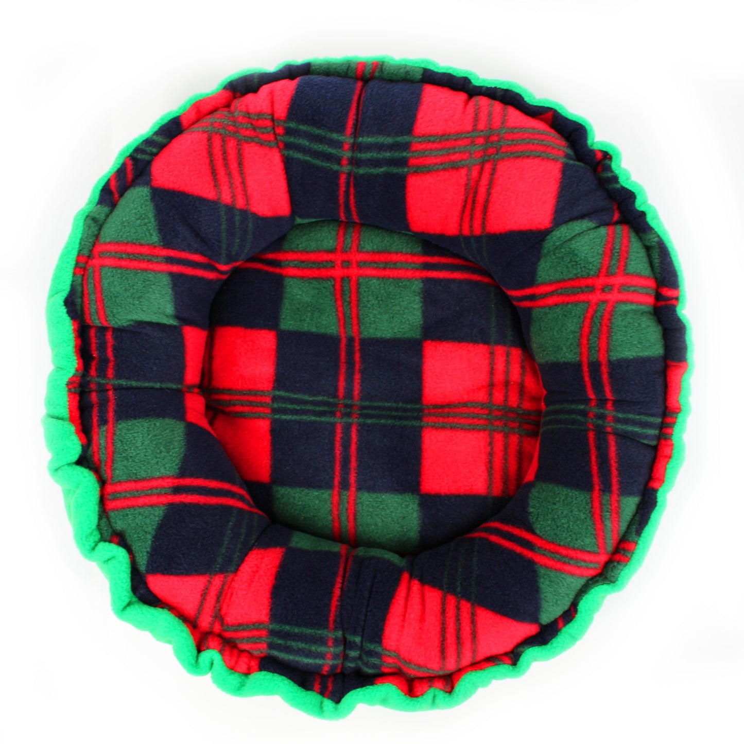 Christmas Tartan Doughnut Bed for Guinea Pigs