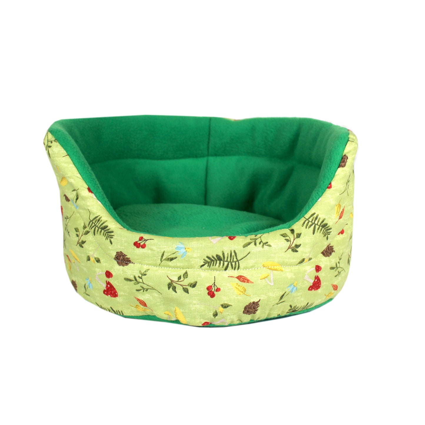 Green Autumn Bed for Guinea Pigs, front view empty