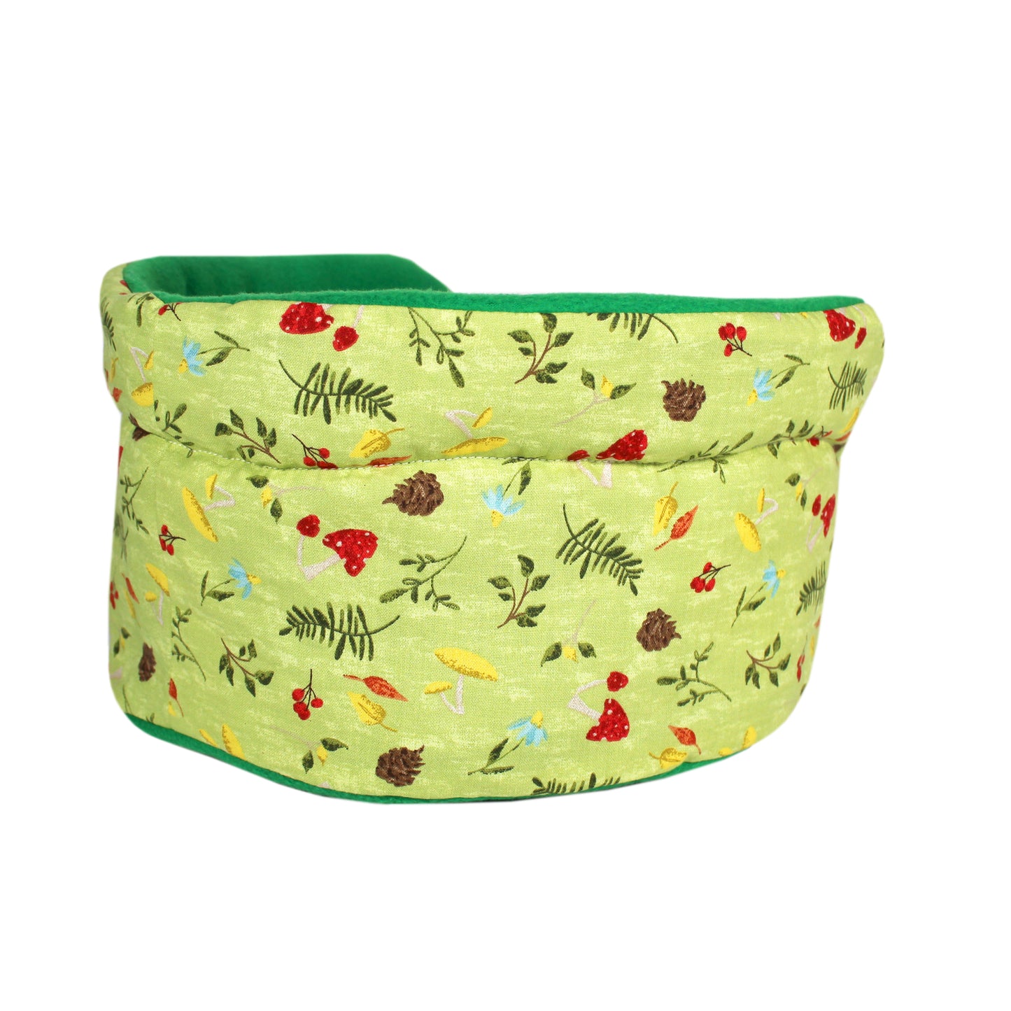 Green Autumn Bed for Guinea Pigs, rear view empty