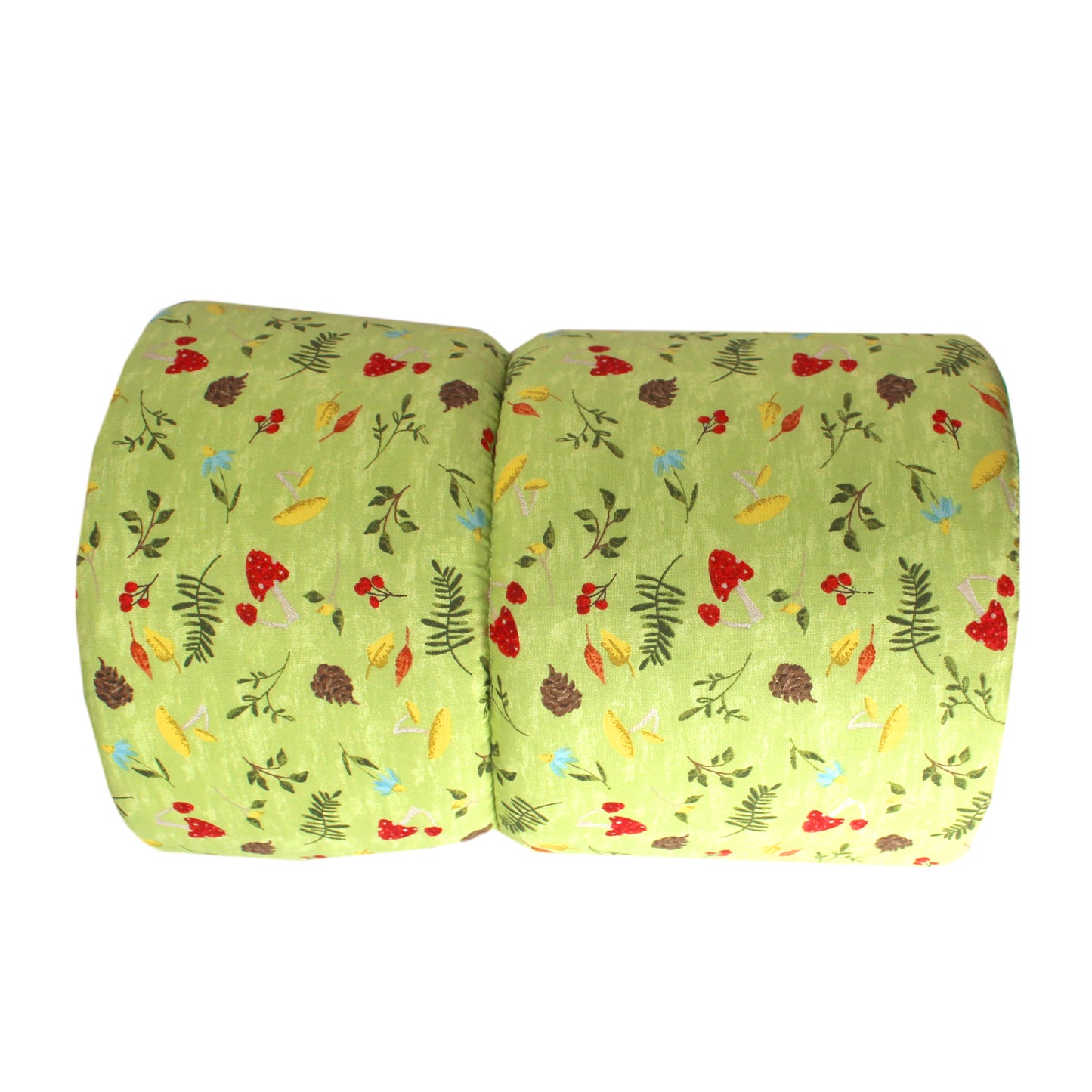 Green Autumn Pattern Squish Tunnel for Guinea Pigs, top view empty