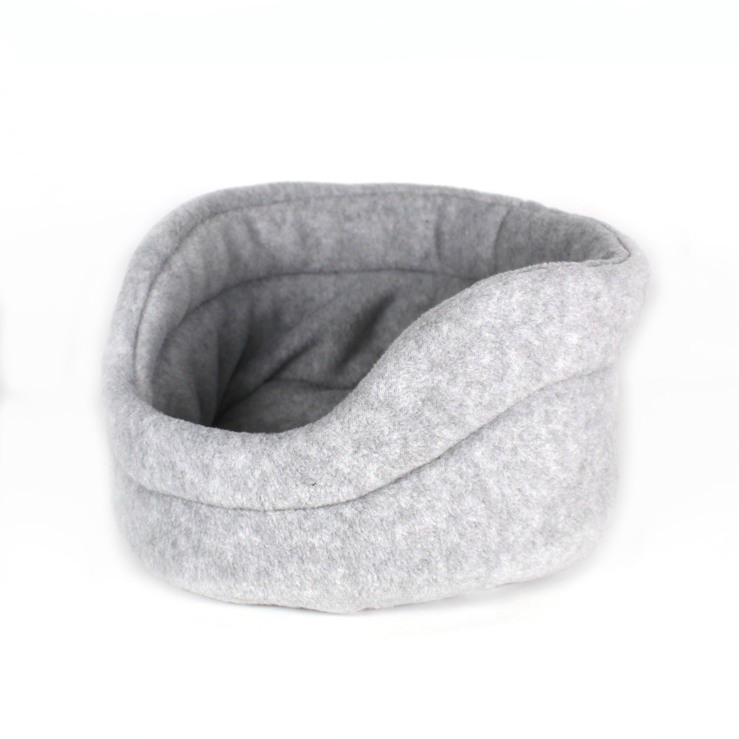 Gray Cuddle Cup Bed for Guinea Pigs, side view of the cuddle cup bed