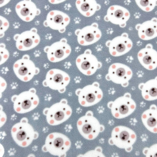 Grey Polar Bear Corner Fleece Forest