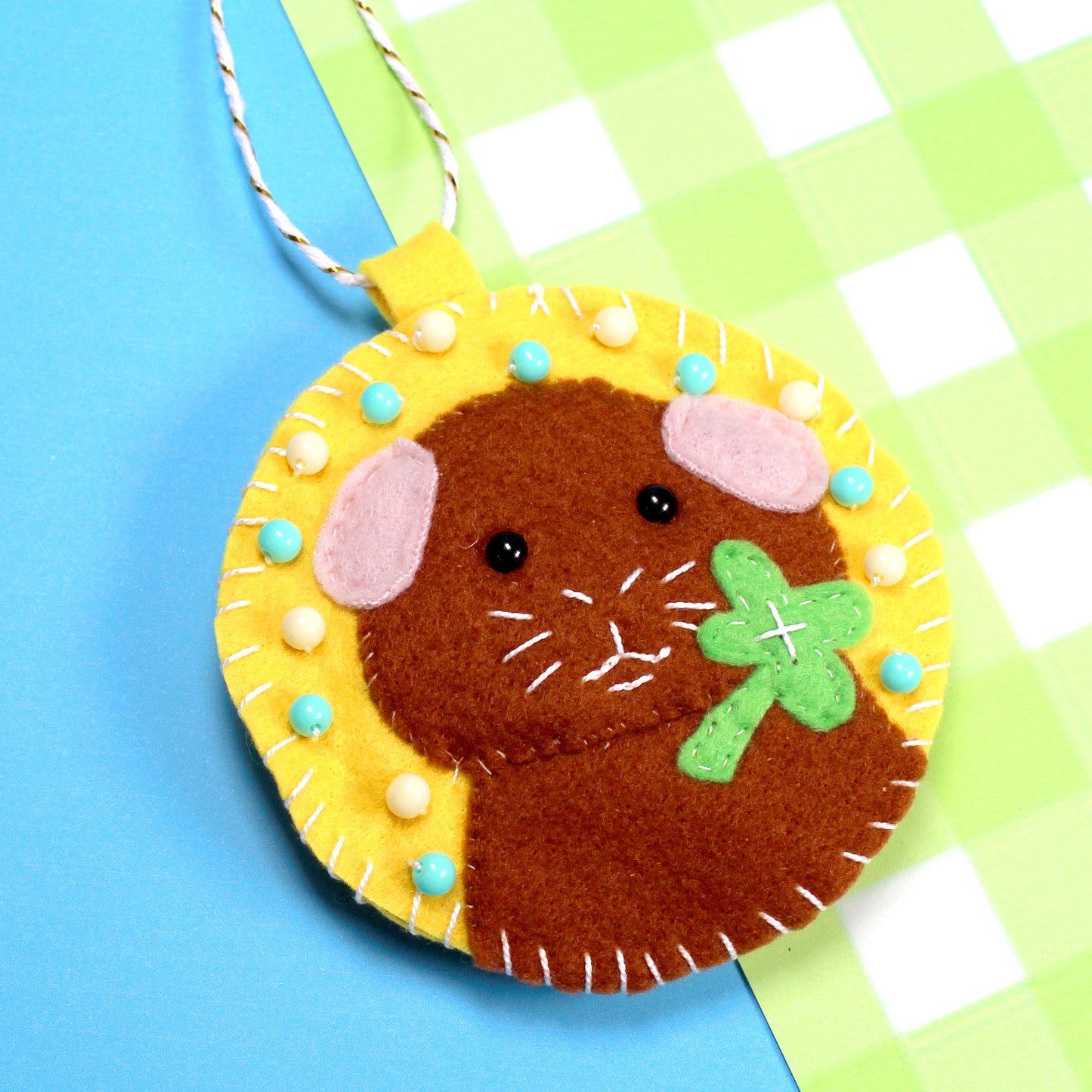 Felt Shamrock Guinea Pig Decoration