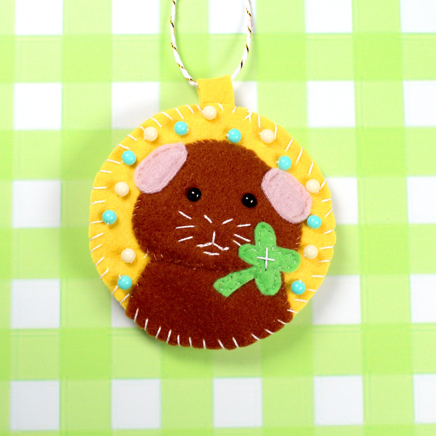 Felt Shamrock Guinea Pig Decoration