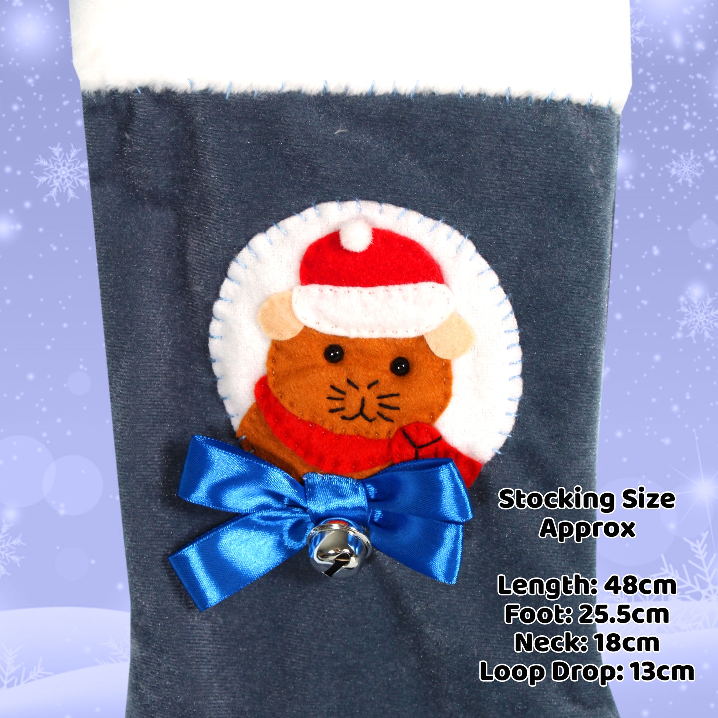 Cute Guinea Pig Velvet Christmas Stocking