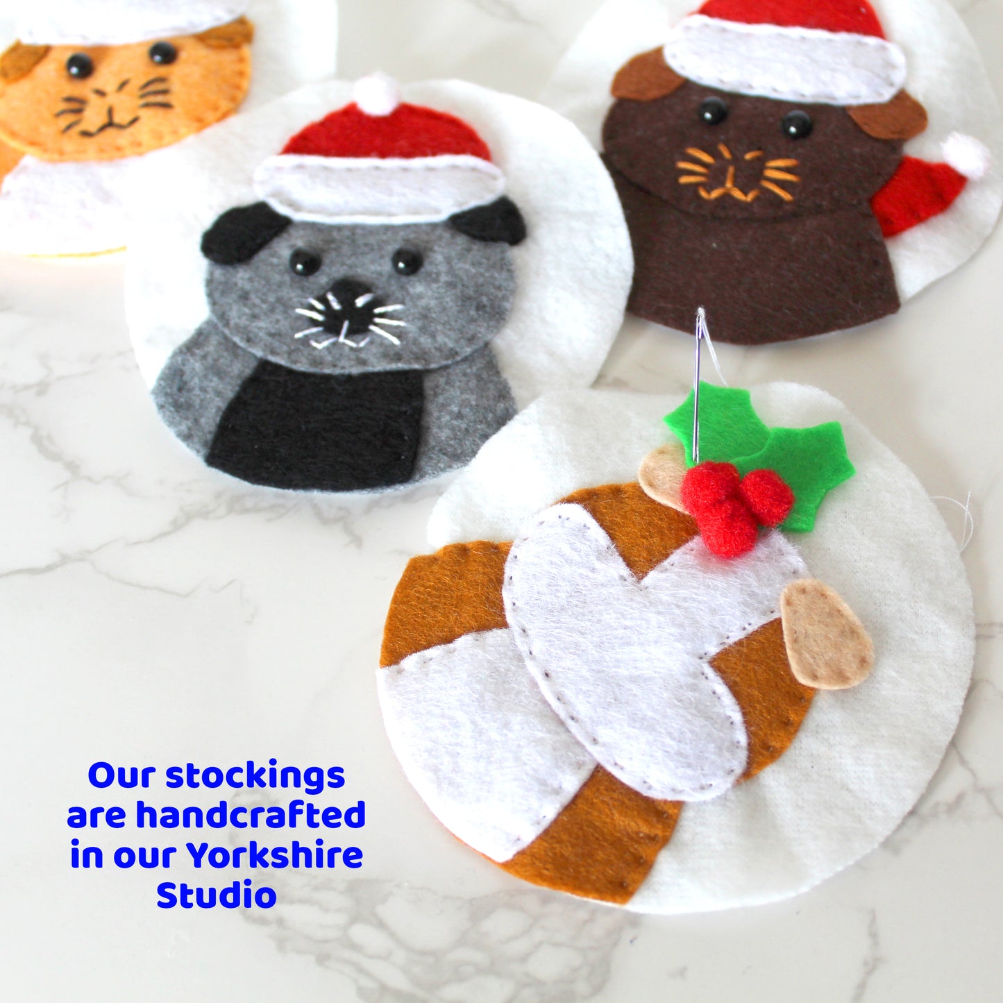 White And Grey Guinea Pig Luxury Christmas Stocking