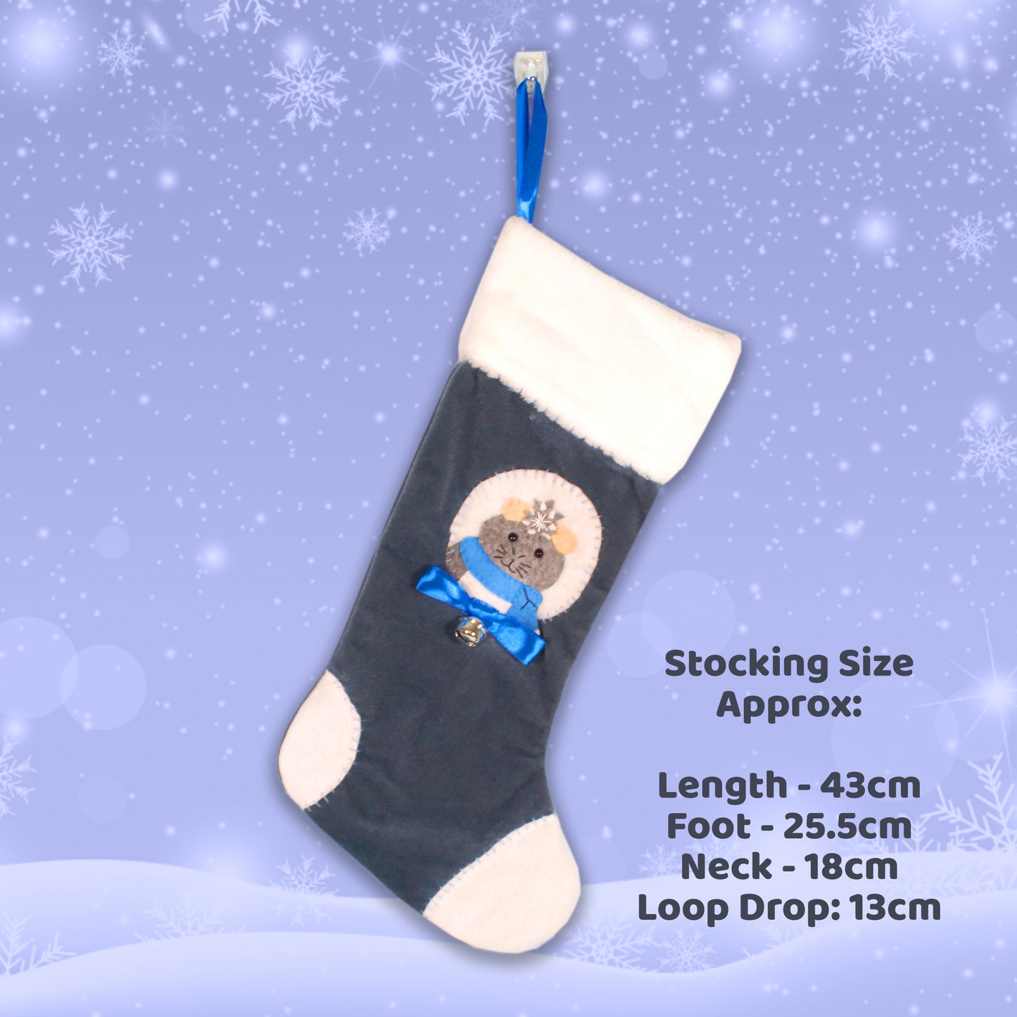 Grey Crested Guinea Pig Luxury Christmas Stocking