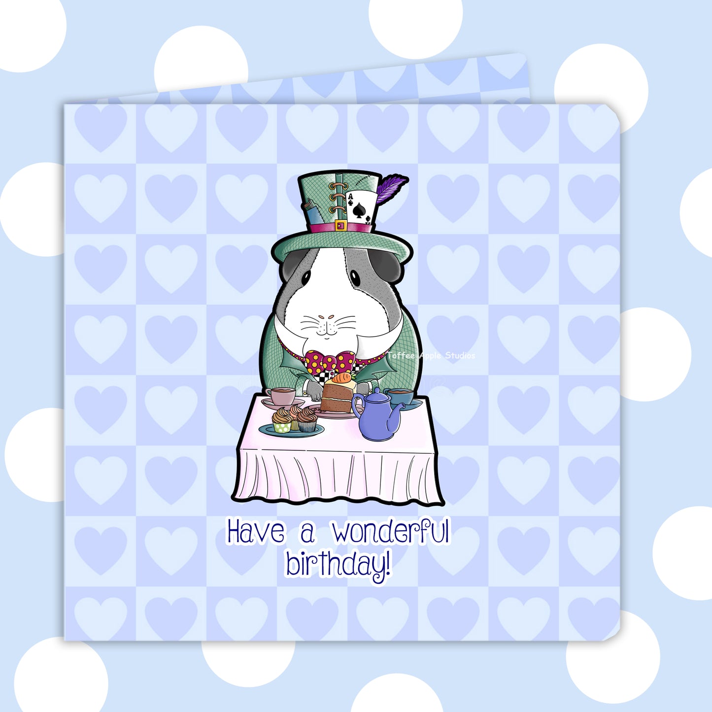 Mad Hatter Guinea Pig Birthday Card