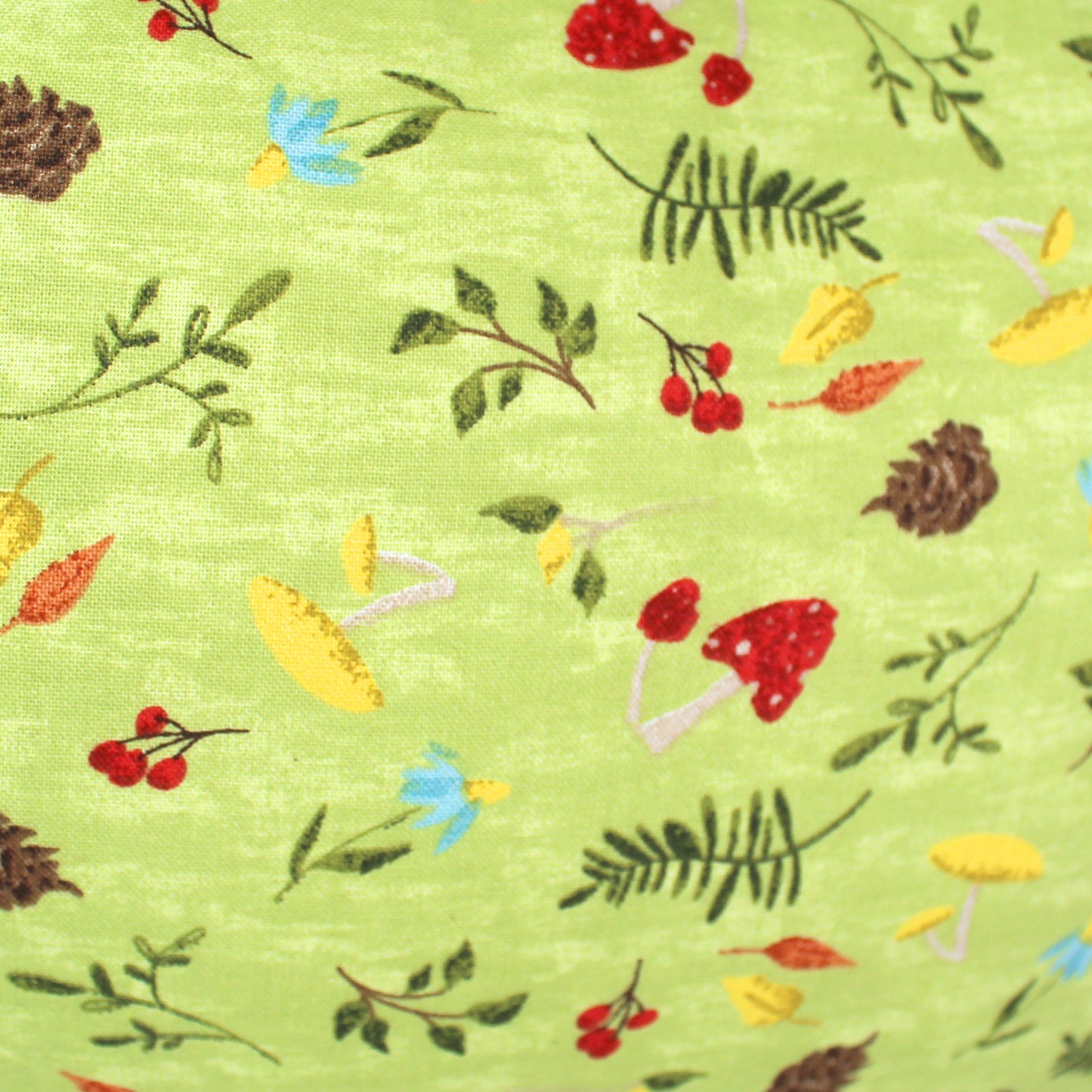 Green Mushroom Hidey Hut For Guinea Pigs, close up view of the cotton fabric design