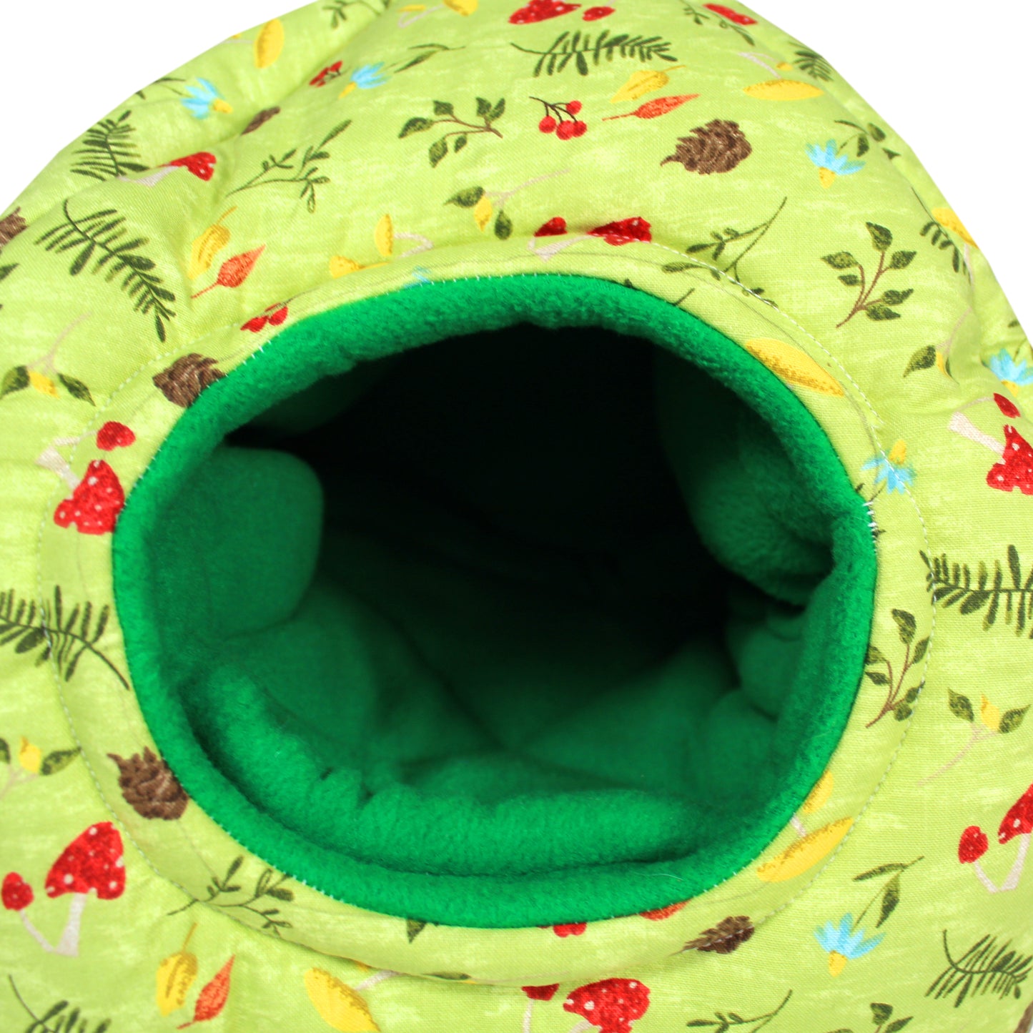 Green Mushroom Hidey Hut For Guinea Pigs, close up view of the empty front