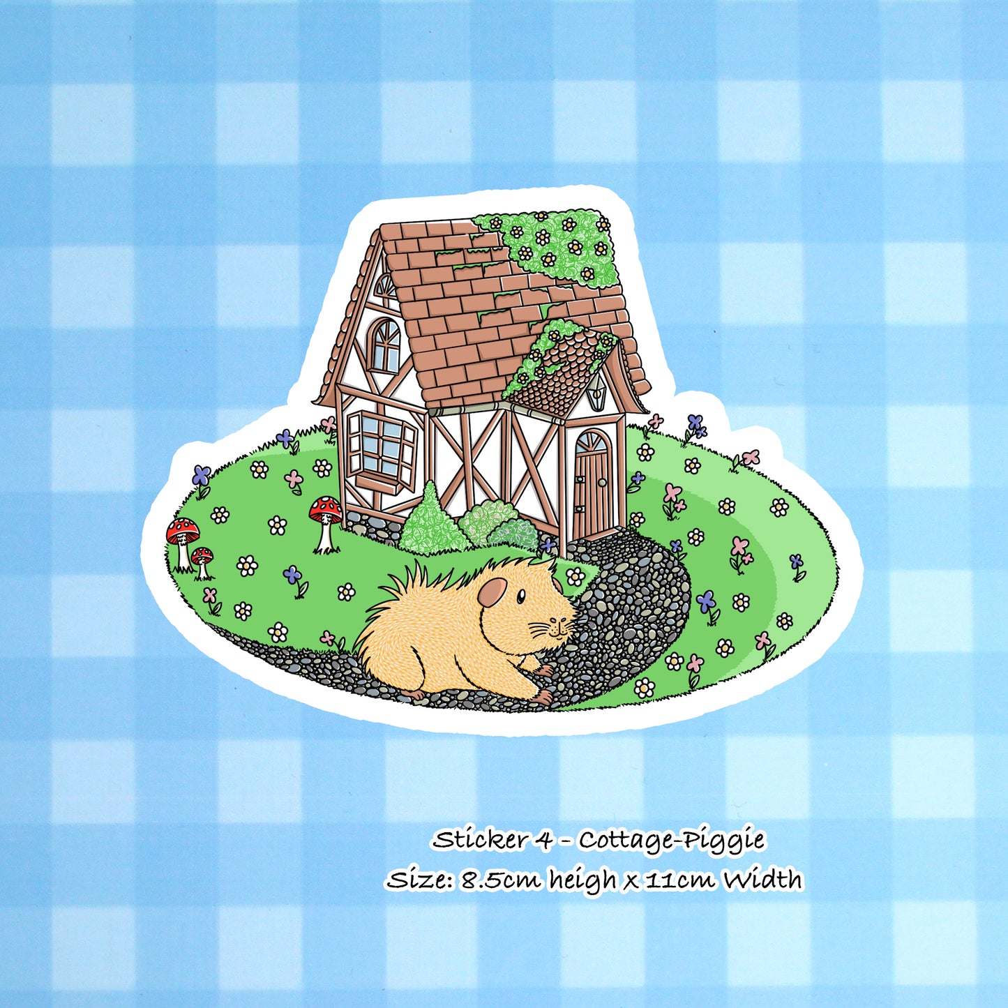 Large Cottagecore Guinea Pig Sticker Pack