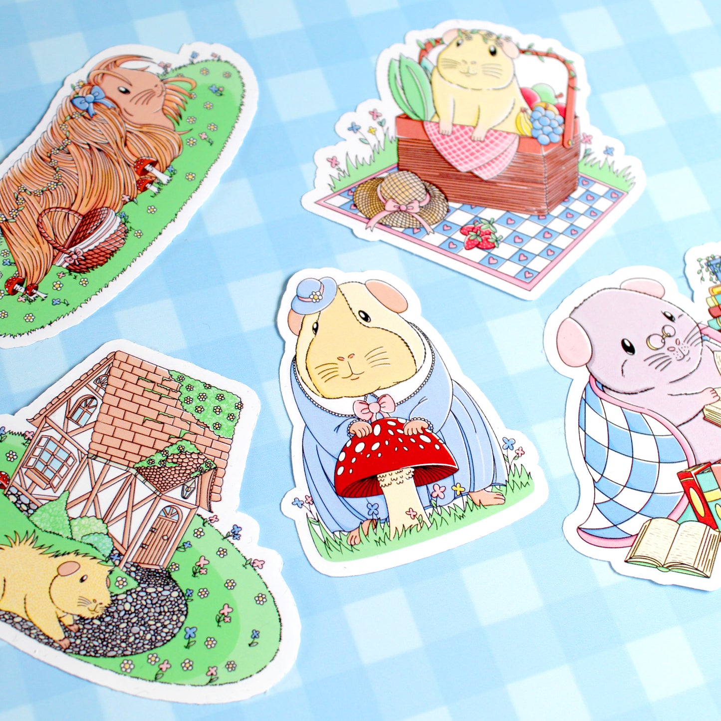 Large Cottagecore Guinea Pig Sticker Pack