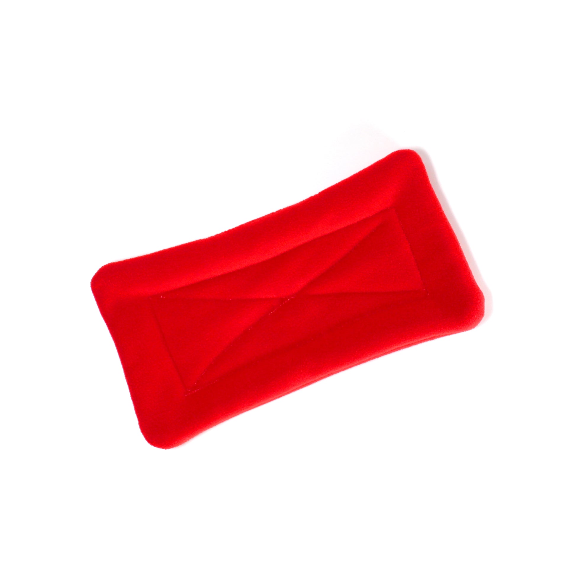 Red And White Christmas Guinea Pig Snuggle Tunnel, top view of the pee pad