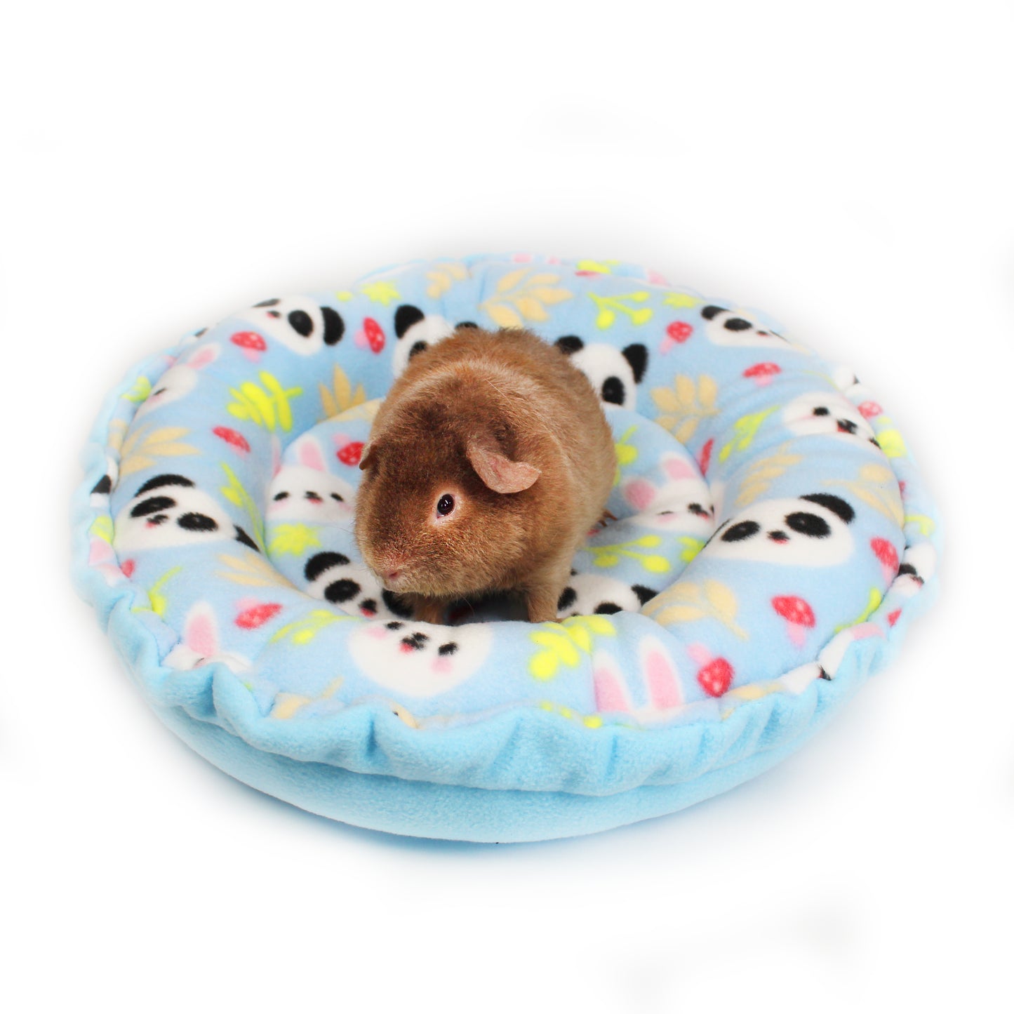 Blue Panda & Rabbit Doughnut Bed