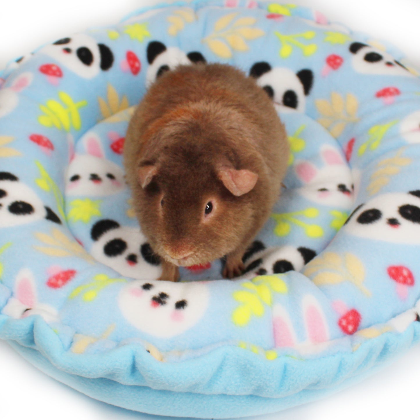 Blue Panda & Rabbit Doughnut Bed