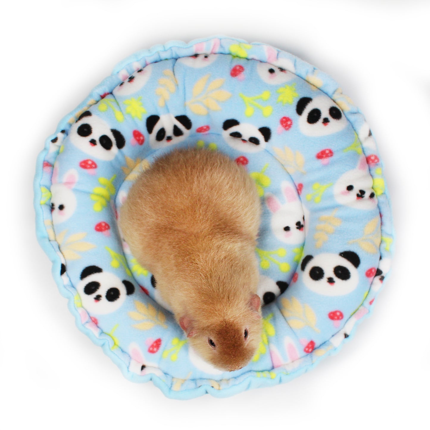Blue Panda & Rabbit Doughnut Bed