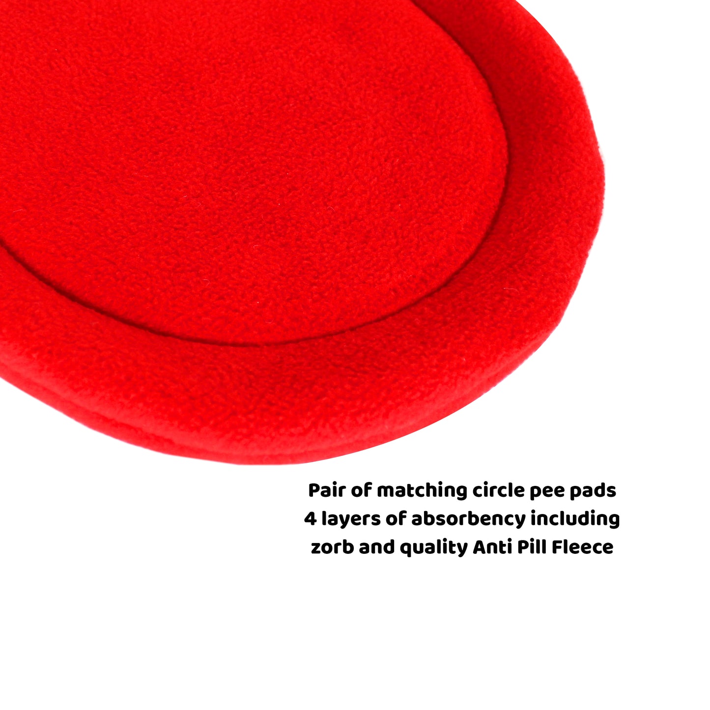 Pair Of Red Circle Pee Pads